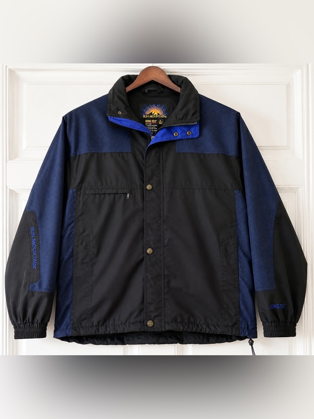 Vintage Sun Mountain GORE-TEX Waterproof Jacket XL Black Blue 1999